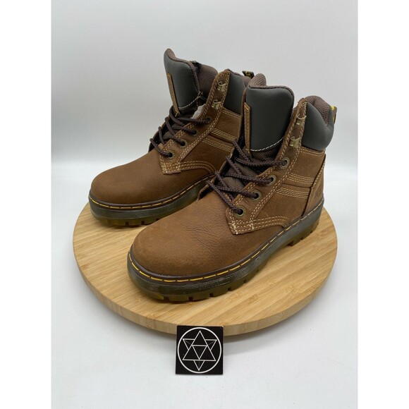 Dr. Martens Work Boots Brown Gabion Whiskey Leather Heavy Duty Mens 6 Womens 7 - Picture 6 of 12